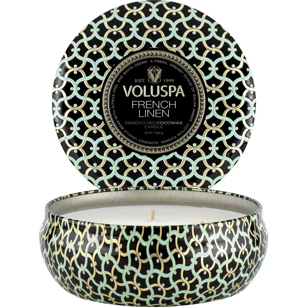 Voluspa French Linen Three-Wick Tin Candle at Nordstrom | Nordstrom