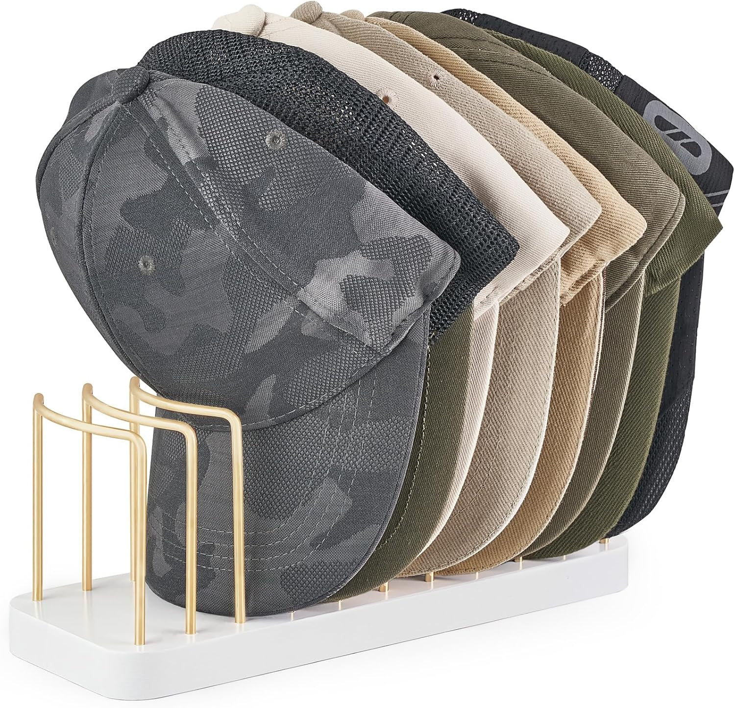 Mkono Hat Organizer for Baseball Caps, Hat Holder for 10 Baseball Caps, Tabletop Hat Rack Stand S... | Amazon (US)