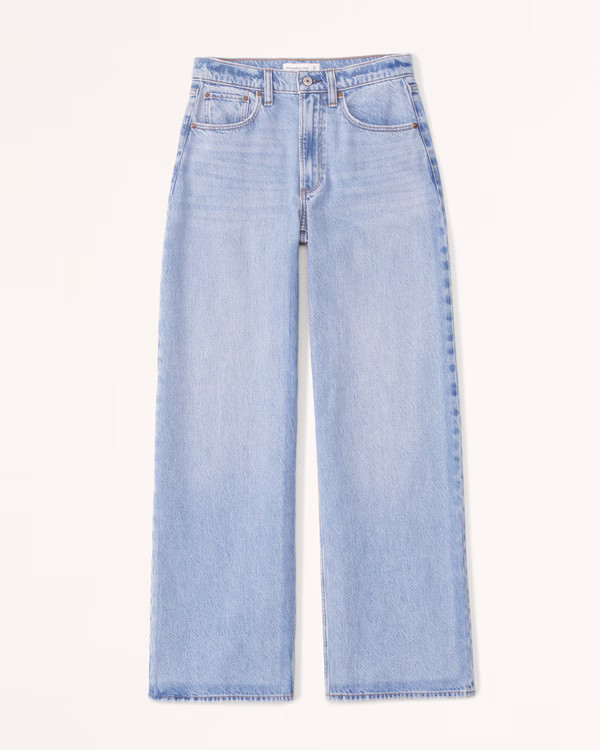 Women's Mid Rise Ultra Wide Leg Jean | Women's Clearance | Abercrombie.com | Abercrombie & Fitch (US)