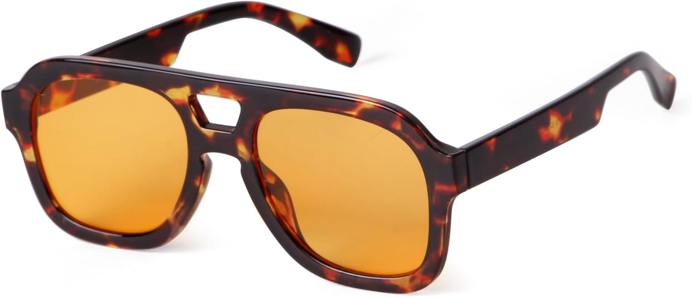 JUDOO Retro 70s Square Flat Aviator Sunglasses for Women Men Trendy Rectangle Double Bridge Geome... | Amazon (US)