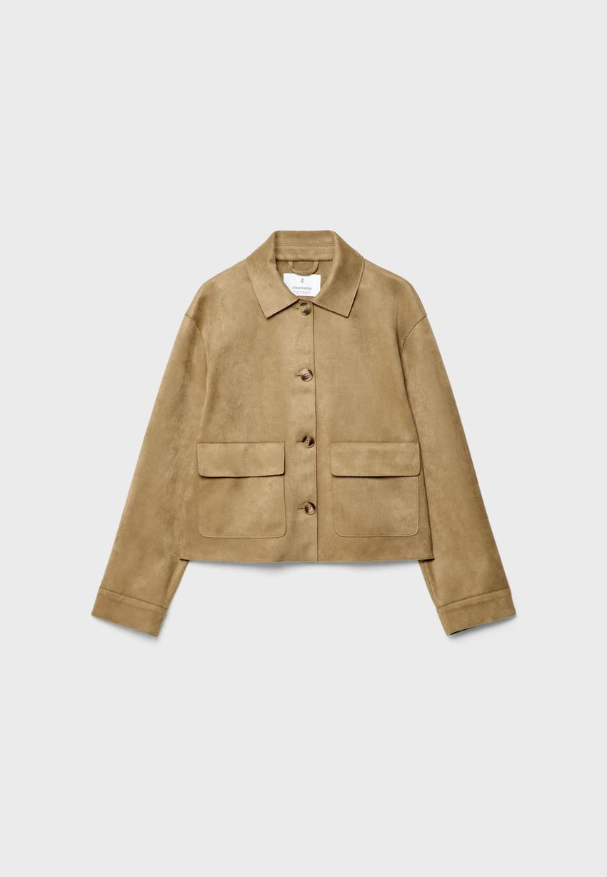 Blouson avec poches en suédine - Ensembles femme | Stradivarius France | Stradivarius (FR)