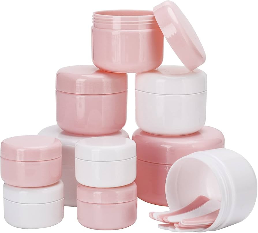 Heyu-Lotus Travel Pots for Toiletries,10 Pcs Travel Pots Cosmetic Sample Jars 20ml/50ml/100ml Sam... | Amazon (UK)
