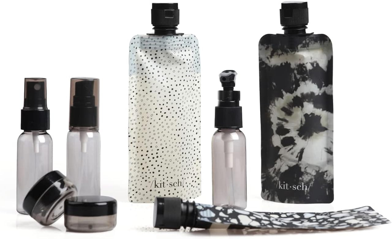 Kitsch Ultimate Travel Set - Set of 11 Travel Size Container Kit Includes Pump & Spray Bottles Ja... | Amazon (US)