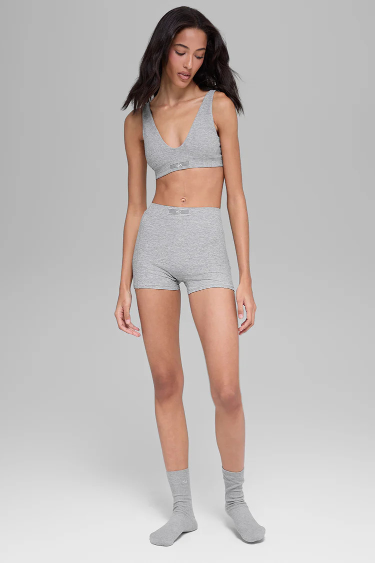 Alosoft Sincere Micro Short - Athletic Heather Grey | Alo Yoga (US)