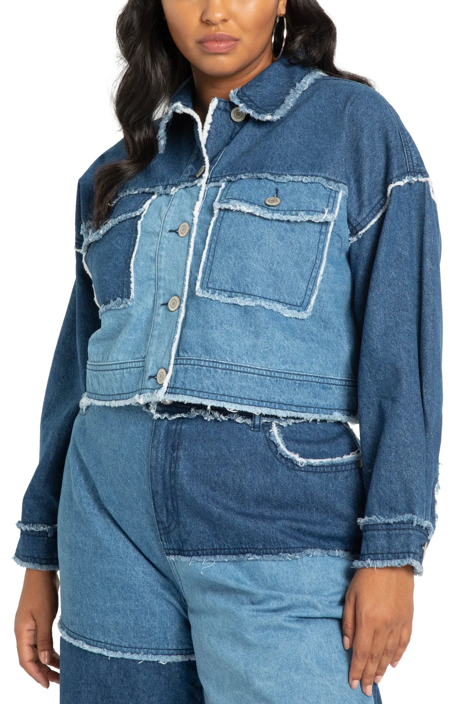 ELOQUII Patchwork Denim Jacket | Nordstrom | Nordstrom