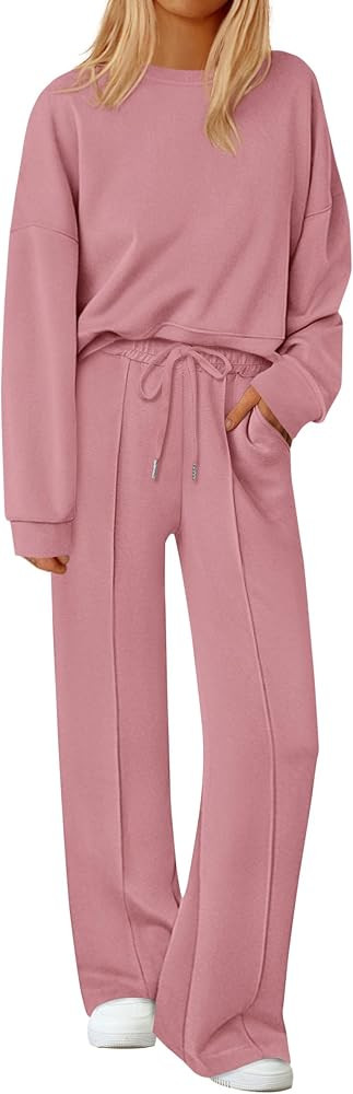 PRETTYGARDEN Womens Long Sleeve Sweatshirt 2 Piece Sets | Amazon (US)