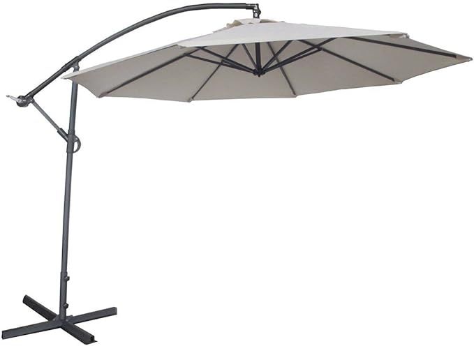 Abba Patio 10-Feet Offset Cantilever Umbrella Outdoor Hanging Patio Umbrella, Ivory | Amazon (US)