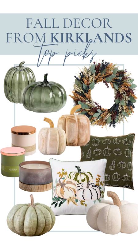 These funds were so unexpected. Kirklands has great fall decor! I leaned into a green color scheme. Green pumpkins, fall wreath, wood pumpkins, fall candle 

#LTKSale #LTKhome #LTKHoliday