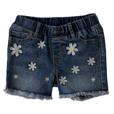 KIDPIK Girls 5 Pocket Daisy Embroidery Fringe Hem Denim Short Size: 2 - 16 | Walmart (US)