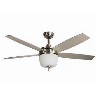 Tulip 52 in. Brushed Nickel LED Ceiling Fan with Integrated Light Kit and Remote Control | The Home Depot