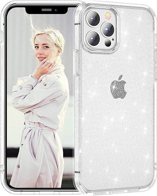 CASEKOO Crystal Glitter Designed for iPhone 12 Case, Designed for iPhone 12 Pro Case [Never Yello... | Amazon (US)