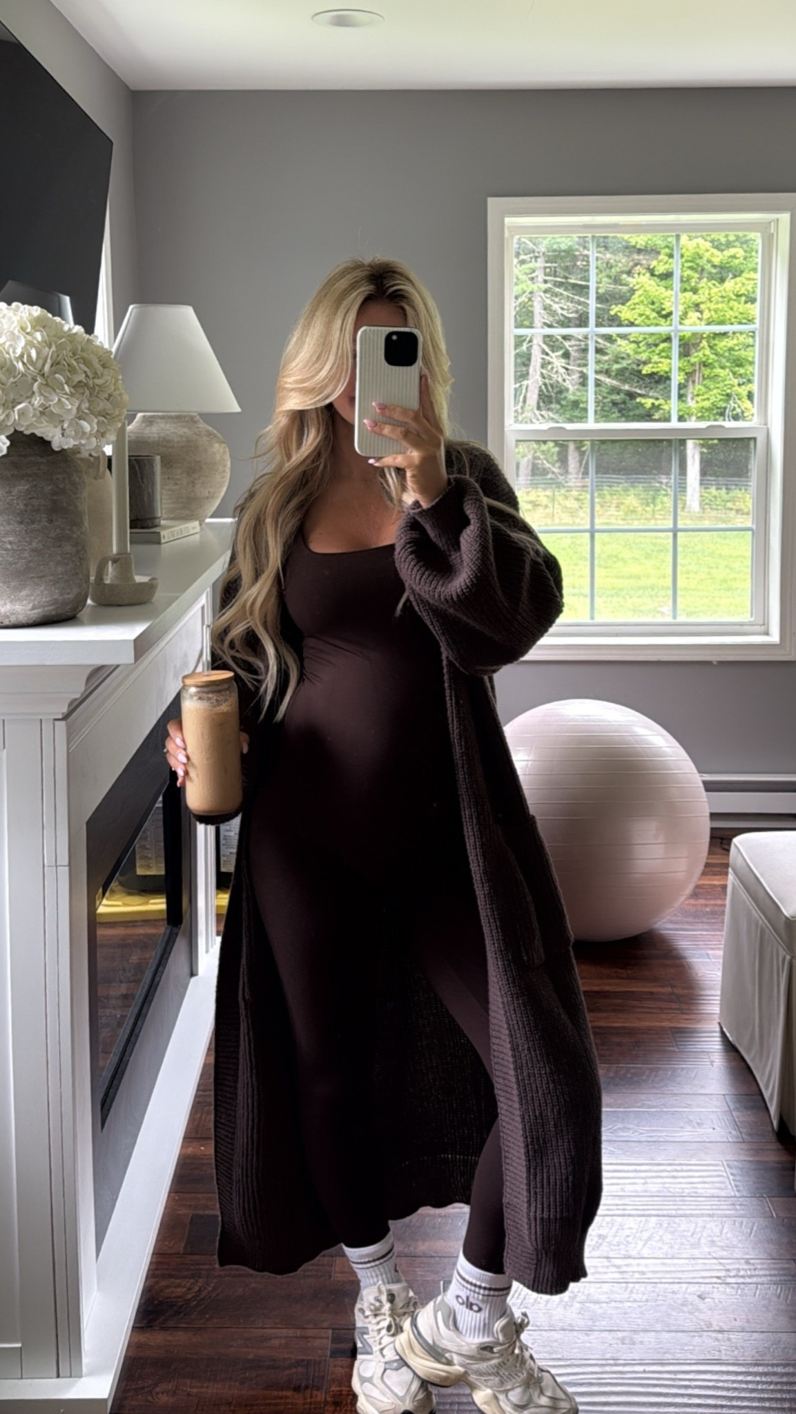 Super easy fall outfit from Amazon 🤎🧸 (pre pregnancy size small @ 26 weeks in maternity romper)