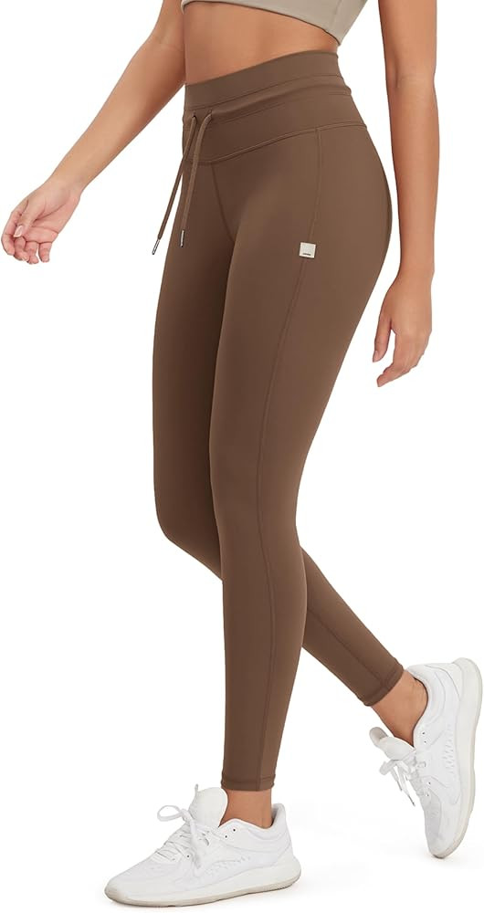 ODODOS Women's Drawstring Tie Daily Leggings 25" / 28" High Waist Workout Yoga Pants | Amazon (US)