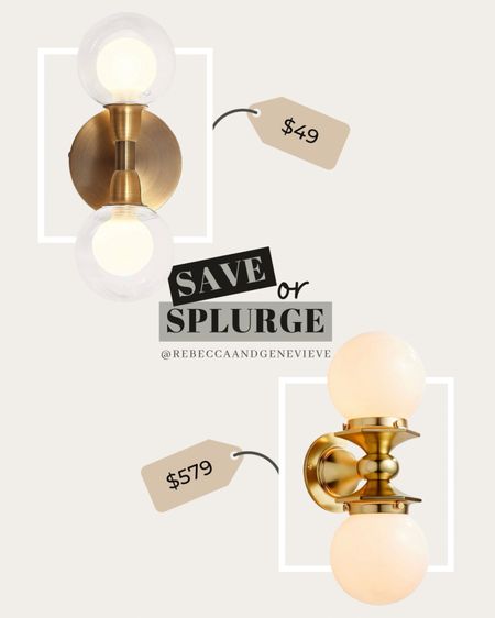Would you save or splurge? I splurged with this one 💸 I have the rejuvenation sconce on my kids’ bathroom and it looks so good! Although there are some pretty good (and more affordable options) 😉
-
Dupe. Home dupe. Double sconce. Brass sconce. Light fixture. Home decor. Save vs splurge. Amazon finds. 

#LTKfindsunder50 #LTKhome