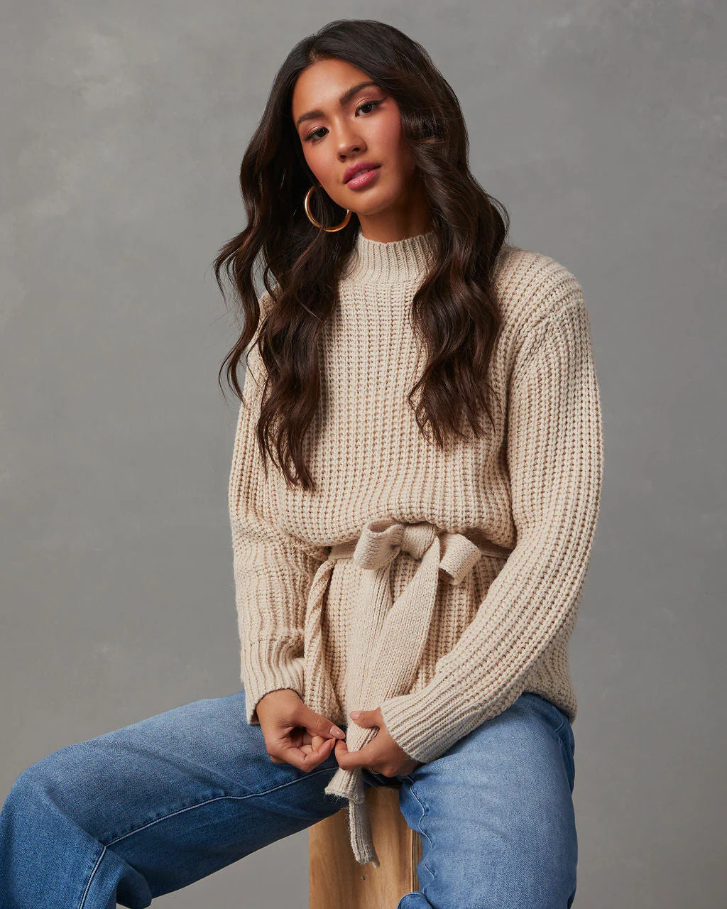 Wixson Belted Mock Neck Sweater | VICI