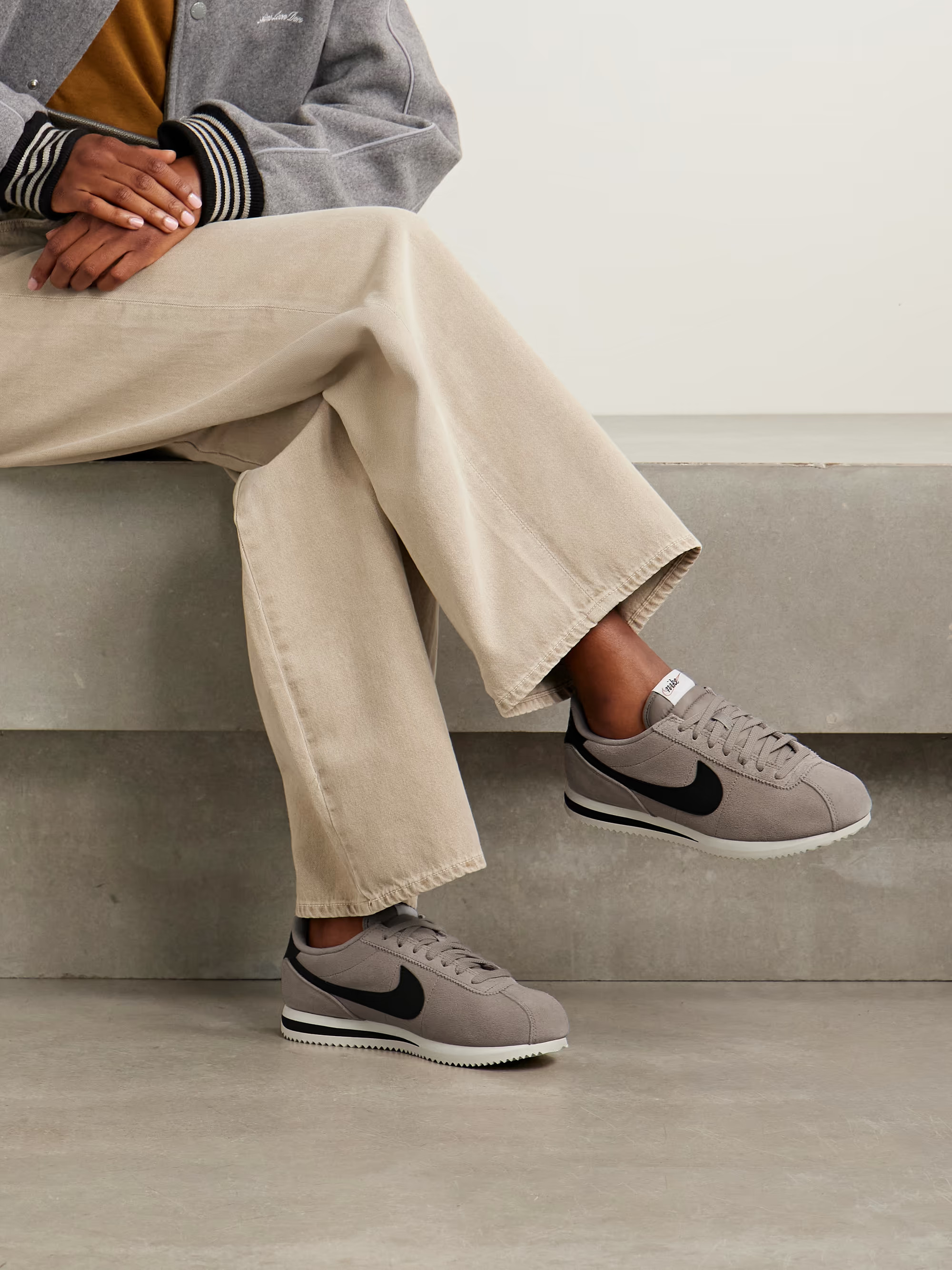 Cortez leather and shell-trimmed suede sneakers | NET-A-PORTER (UK & EU)