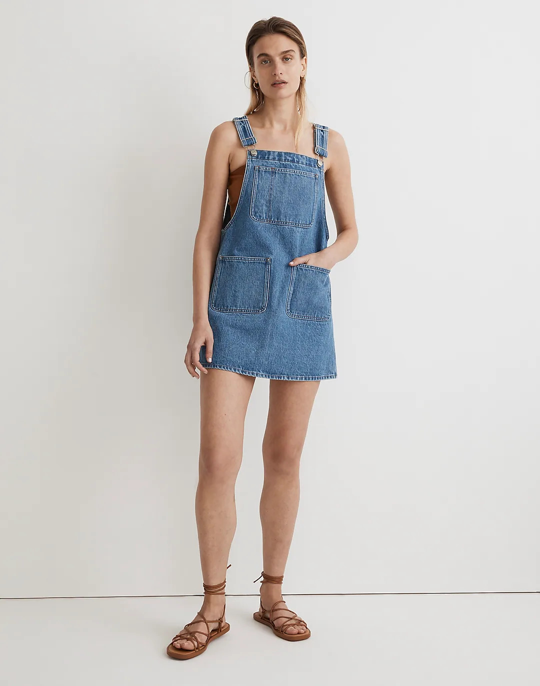 Denim Overall Mini Dress in Groveson Wash | Madewell