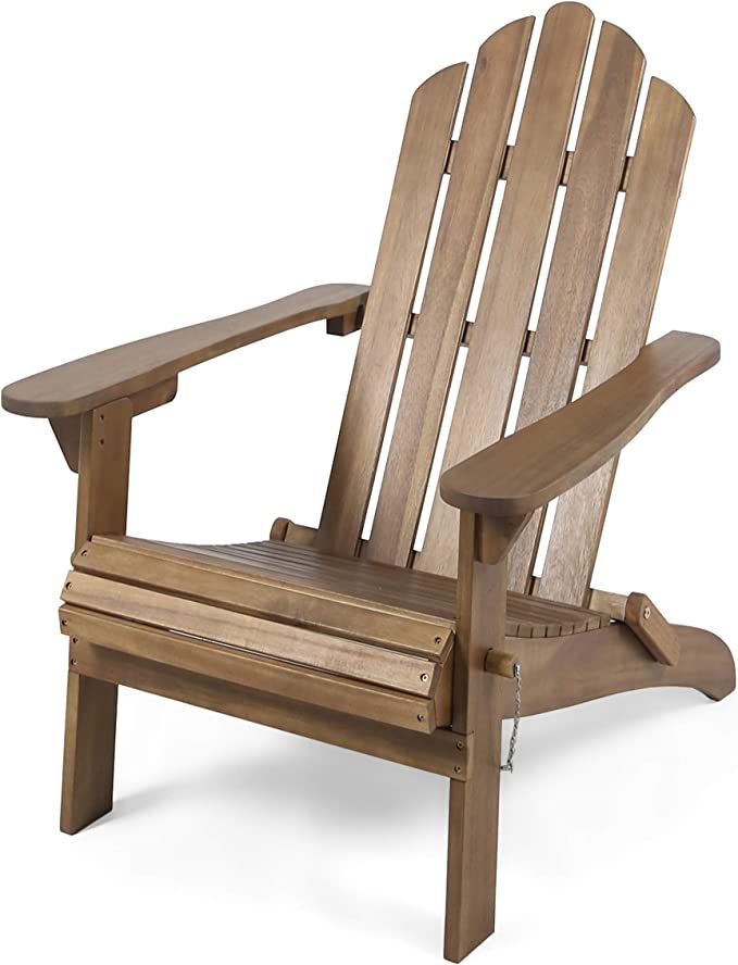 Christopher Knight Home Cara Outdoor Foldable Acacia Wood Adirondack Chair, Dark Brown Finish | Amazon (US)