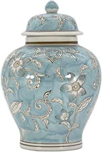 Galt International Light Blue and White Flower Chinoiserie Jar 12" w/ Lid - Ginger Jar, Tea Stora... | Amazon (US)