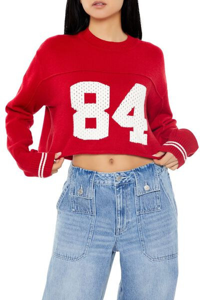 84 Varsity-Striped Sweater | Forever 21