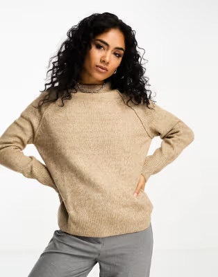 ASOS DESIGN relaxed crew neck sweater in taupe | ASOS (Global)