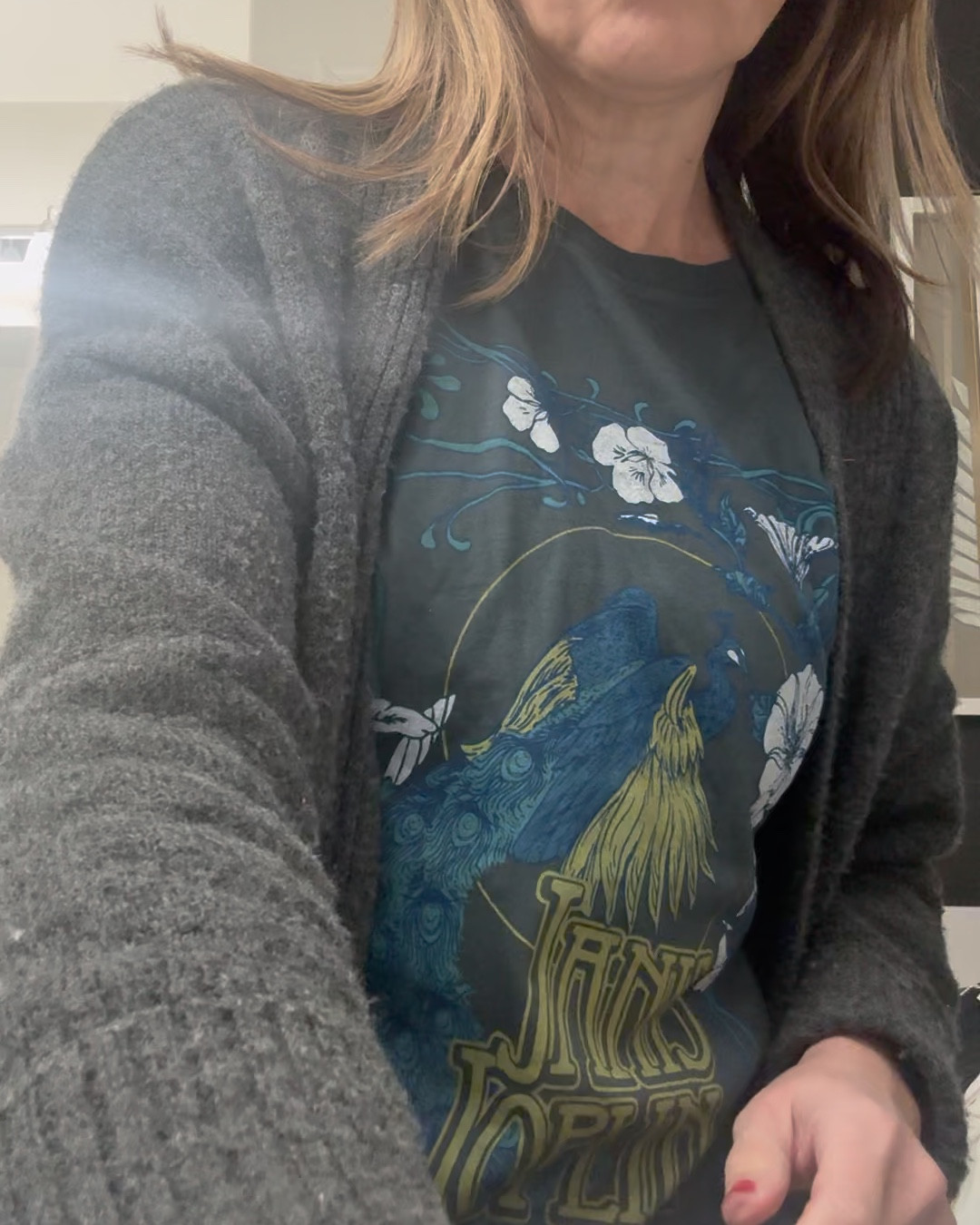 New Graphic Tee!  It’s not glittery but… it looks like a Bird Bam!  So definitely a cute shirt to wear to your next Mahjong meet up!  Wear under a blazer or a cardigan for layers, cause you know Mahjong can get hot!  Linking this and more graphic tees! 
#birdbam
#mahjong
#mahjongg
#mahjongoutfits
#graphictee
#tshirt
#ootd
#anthropologie