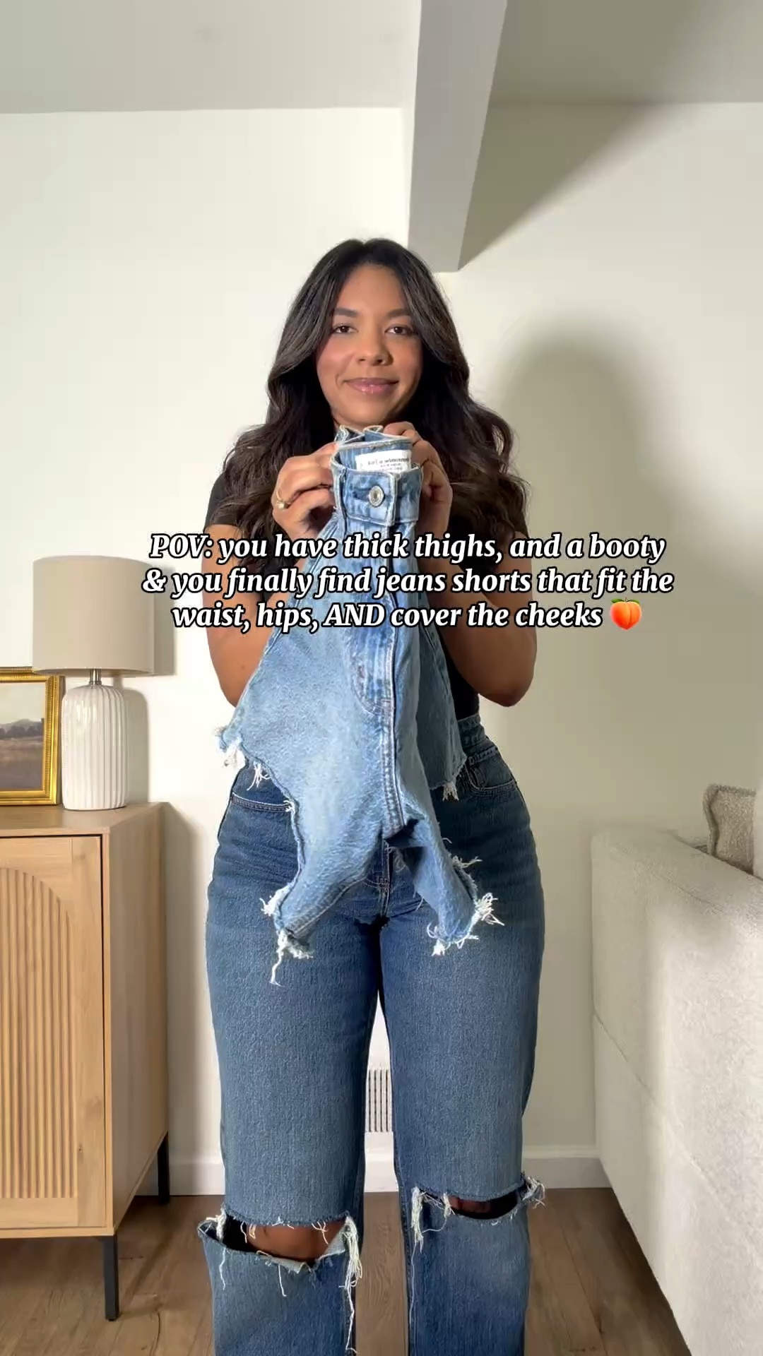 The best 5 inch denim shorts for curvy girls. Thick thigh approved shorts! Casual style- outfit inspo wearing curve love 28! Size small skims tee 

#LTKMidsize #LTKootd #LTKSaleAlert
