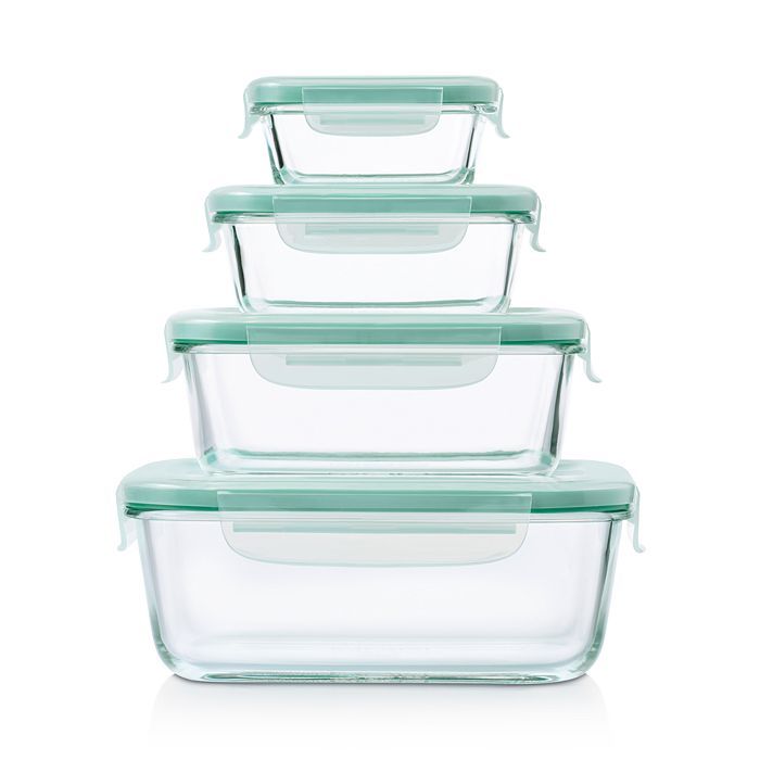 8-Piece Smart Seal Glass Rectangle Container Set | Bloomingdale's (US)