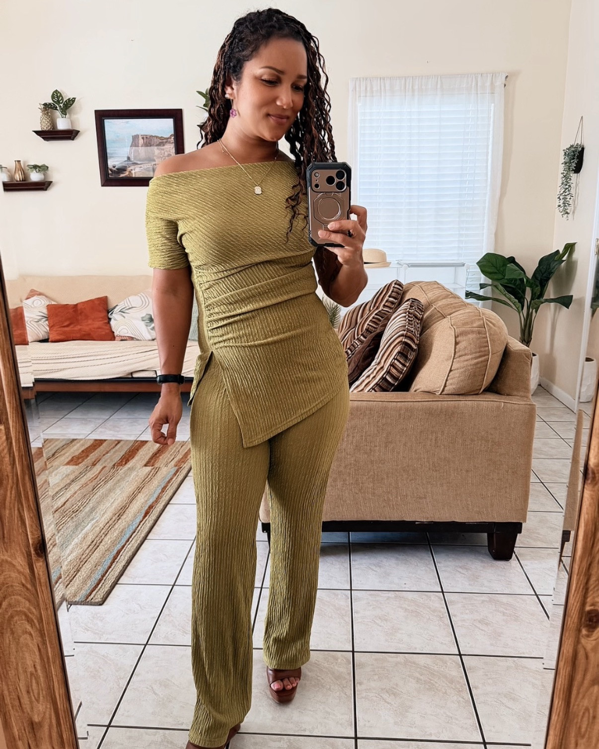 Fall transition dressing just got a whole lot easier! 🍂This chic Amazon pants set is giving effortless, polished, and elevated energy. Perfect for those in-between-weather days when you’re not quite ready to let summer go. ☀️ 

Pants set, two piece set, off shoulder, fall outfit, fall concert outfit, date night, transition outfit

#LTKgrwm #LTKootd #LTKOver40