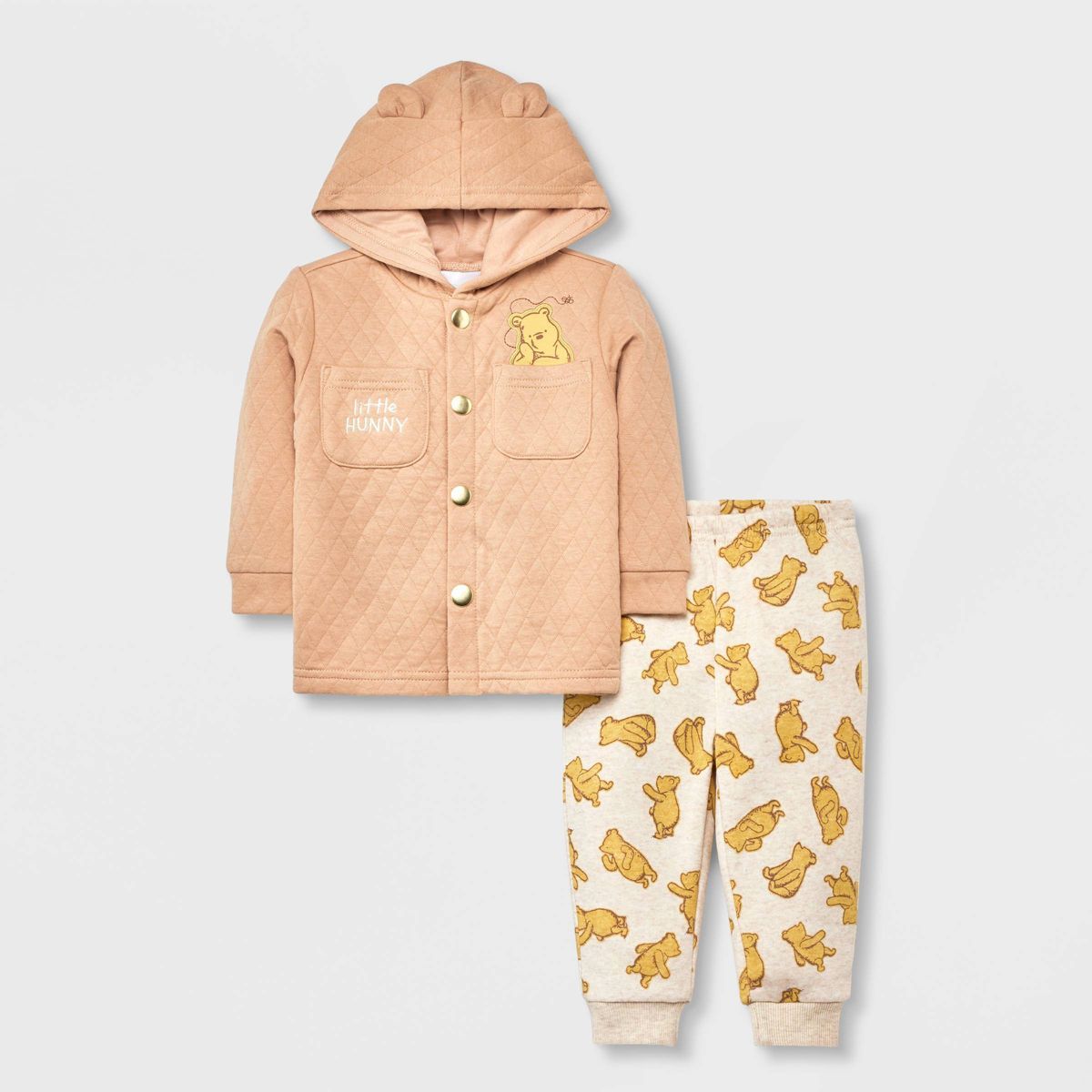 Baby Girls' Disney Winnie the Pooh Top and Bottom Set - Brown | Target