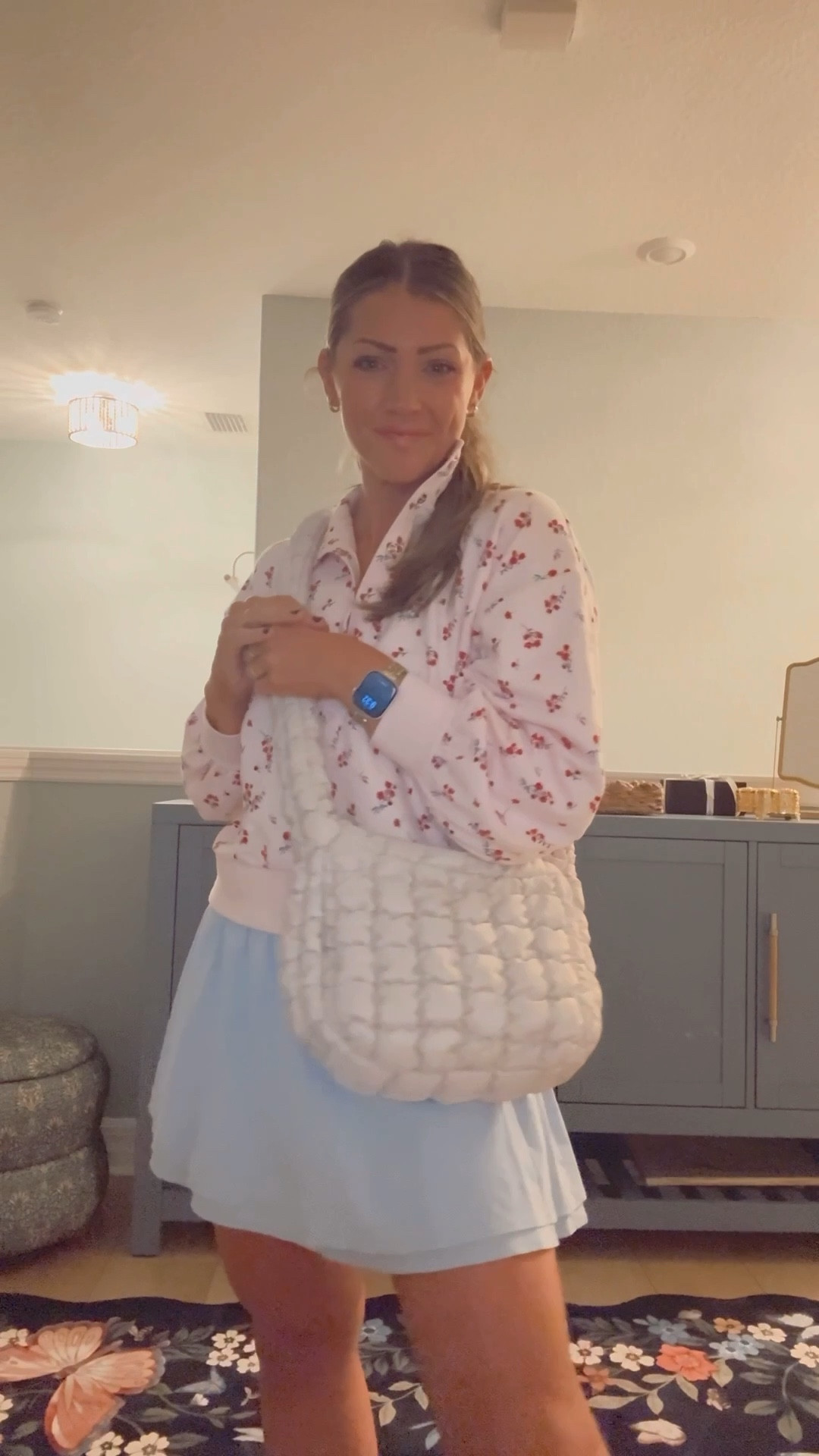 This target $20 FP look for less bag is a MUST!! Getting another color asap. I wish they had black!! Where has this been my whole life?! 🤭🤣 it was the PERFECT size for Disney! A perfect cute mom bag for everyday or athleisure bag!
Ps: my Disney outfit from today is linked too. I have a small in the skort and tank and Sized down to XS in the sweatshirt. Wish I did XXS though! Runs very big! 