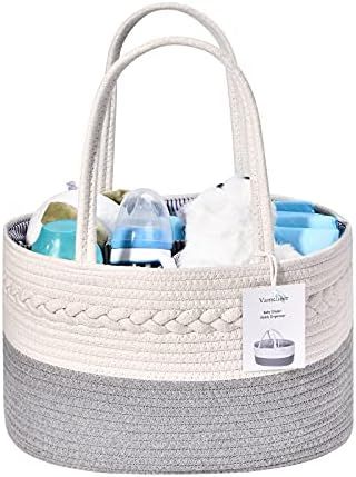 Vamcheer Baby Diaper Caddy Organizer - Expand Baby Gift Baskets for Boys and Girls Cotton Rope Diape | Amazon (US)