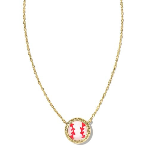 Kendra Scott Baseball 14k Gold-Plated Short Pendant Necklace in Ivory Mother of Pearl, Fashion Jewelry for Women | Amazon (US)