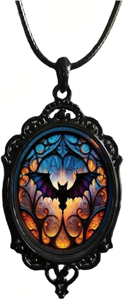 INENIMARTJ Gothic Cameo Necklace Blood Red Purple Stardust Crystal Pendant Necklace Goth Vintage ... | Amazon (US)