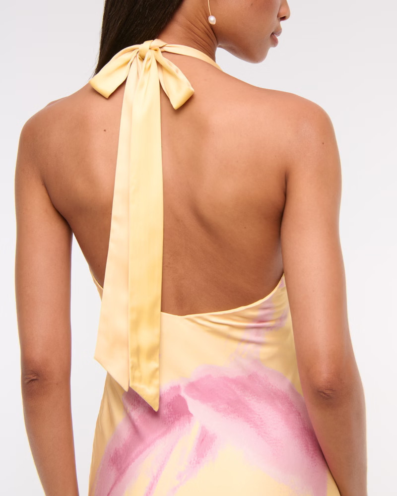 The A&F Julia Slip Halter Maxi Dress | Abercrombie & Fitch (UK)