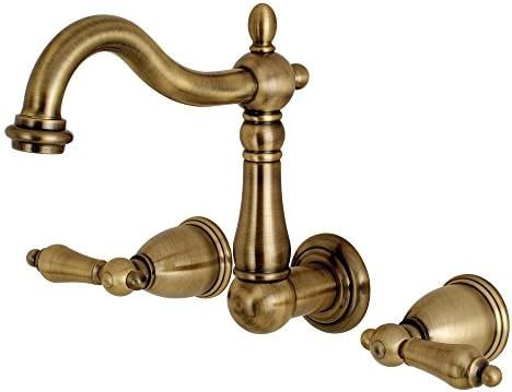 Kingston Brass KS1253AL 8-Inch Center Wall Mount Bathroom Faucet, Antique Brass | Amazon (US)