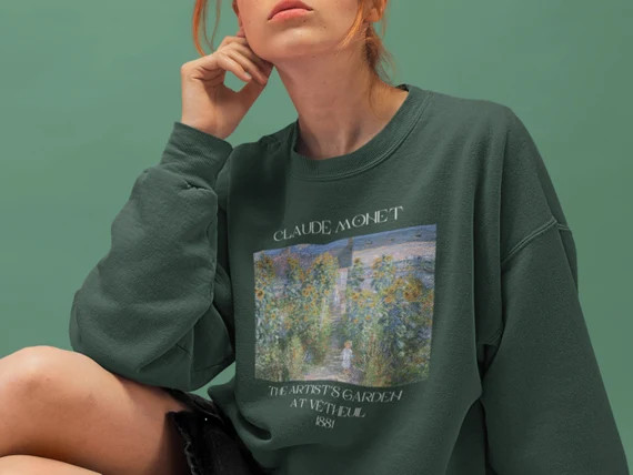 Claude Monet the Artist's Garden at Vétheuil Sweatshirt - Etsy | Etsy (US)