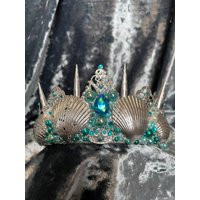 Mermaid Crown - Silver Seashell Accessory - Cosplay Tiara - Siren Costume | Etsy (US)