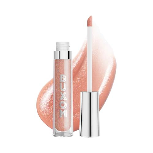 Buxom Full-On Plumping Lip Polish, Tinted Lip Plumper Gloss with Peptides & Vitamin E, High-Shine Lip Gloss that Nourishes, Vegan, AK Celeste (Peachy Beige Sparkle) | Amazon (US)