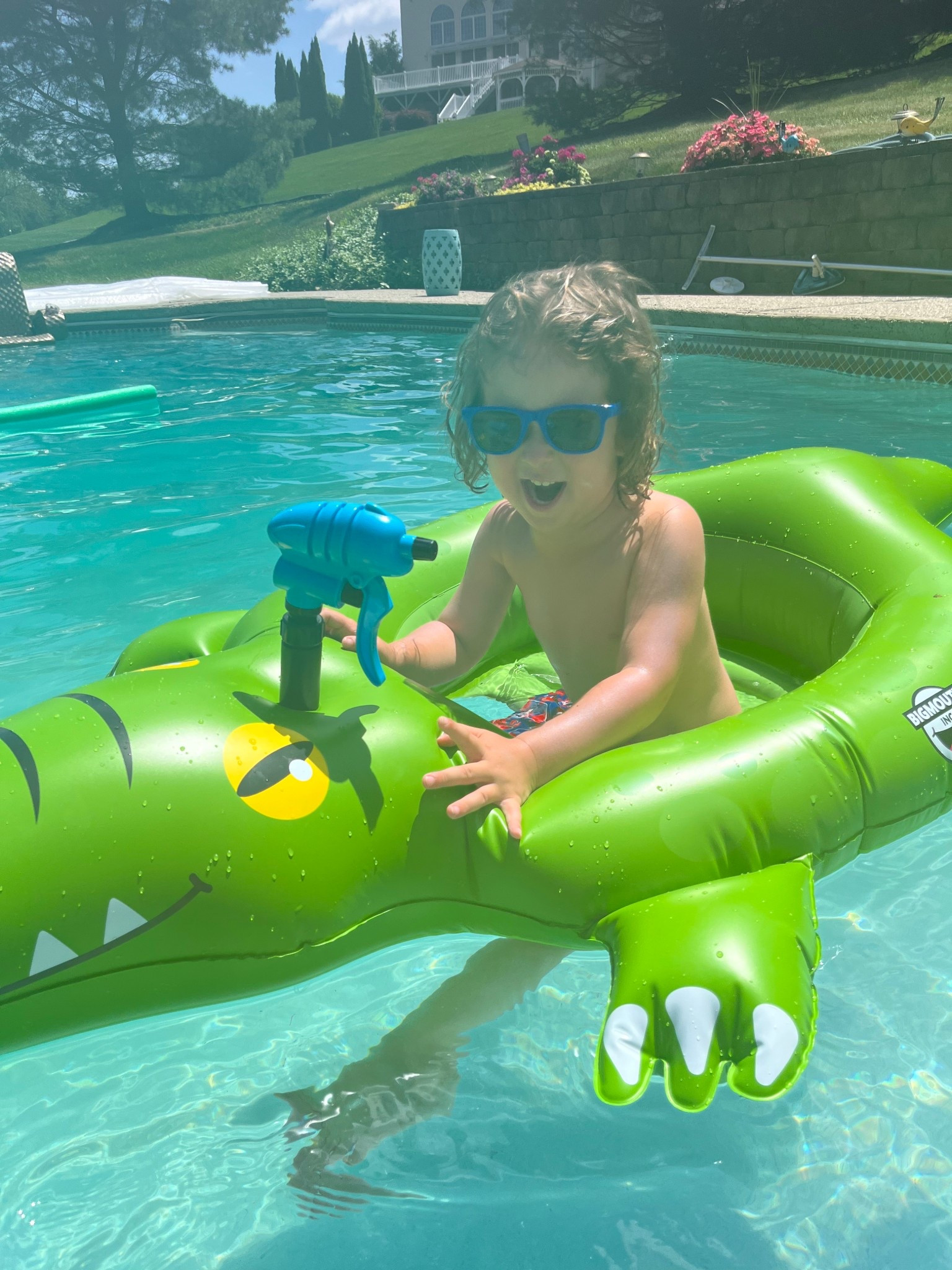 Big mouth gator pool float with water gun 

#LTKKids #LTKFamily #LTKSeasonal