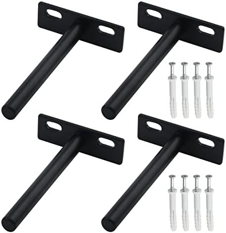 Antrader Set of 4 Floating Shelf Brackets, 4-Inch(Deep) Concealed Blind Shelf Support for Raw Wood S | Amazon (US)