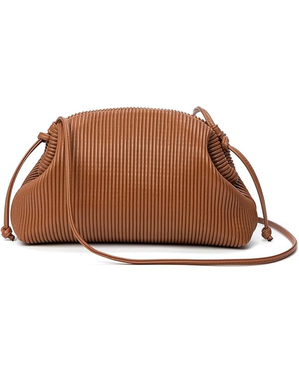 KingTo Clutch Purses for Women, Soft Cloud Bag Fashion Dumpling with Ruched Pouch Handbag for Cro... | Amazon (US)