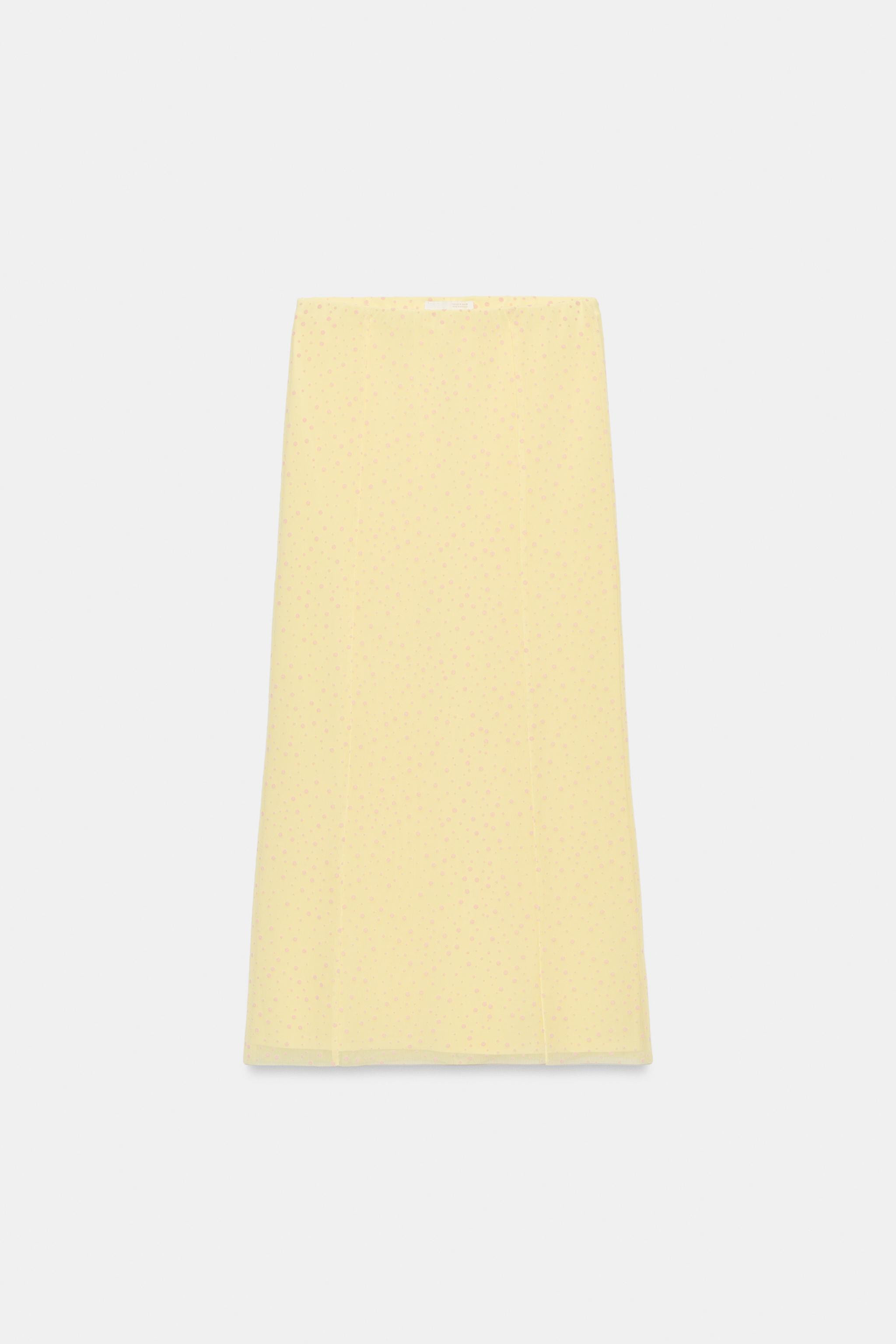 DOTTED MESH MIDI SKIRT | Zara UK