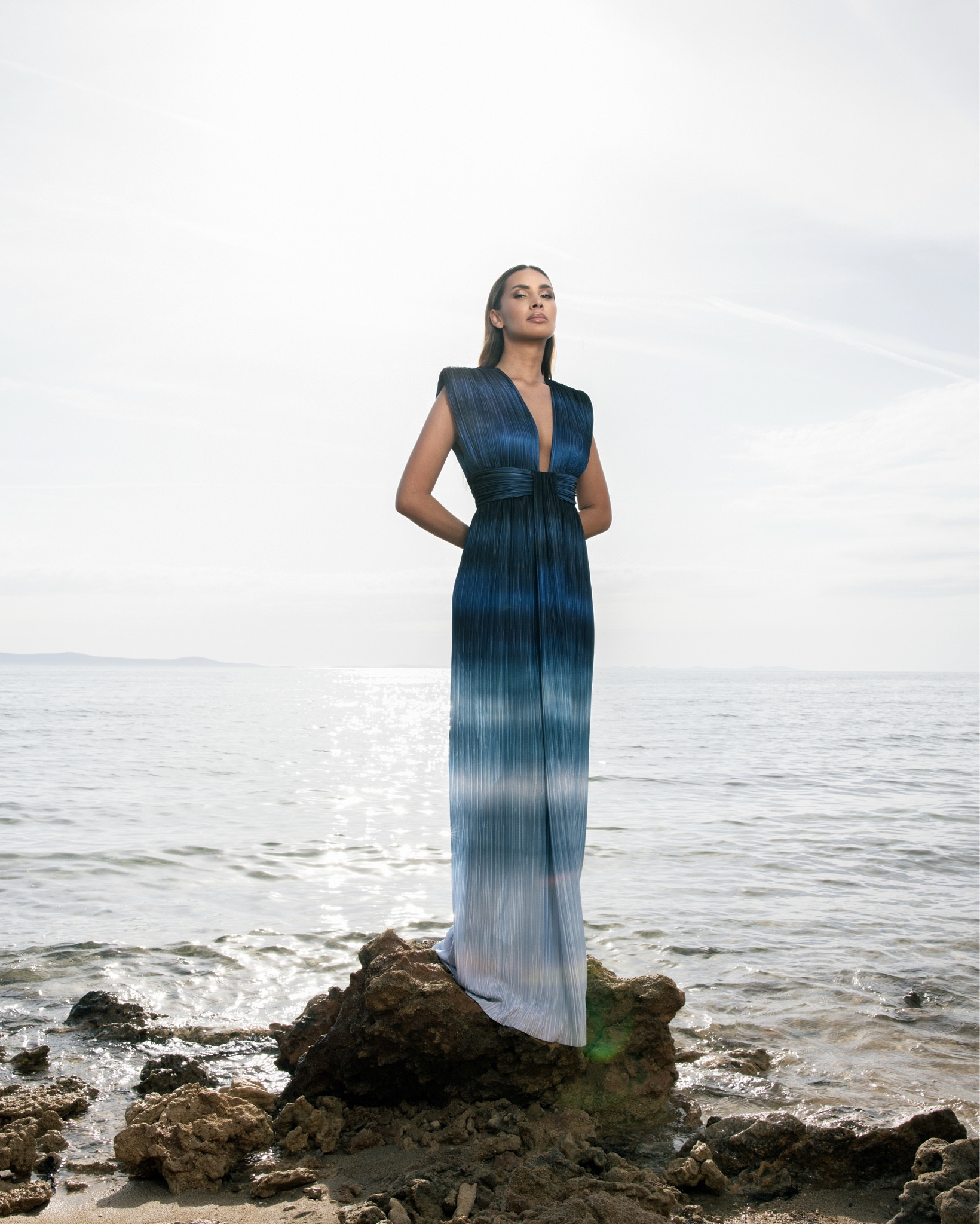 Sabina musayev emmeline dress ombre blue maxi 