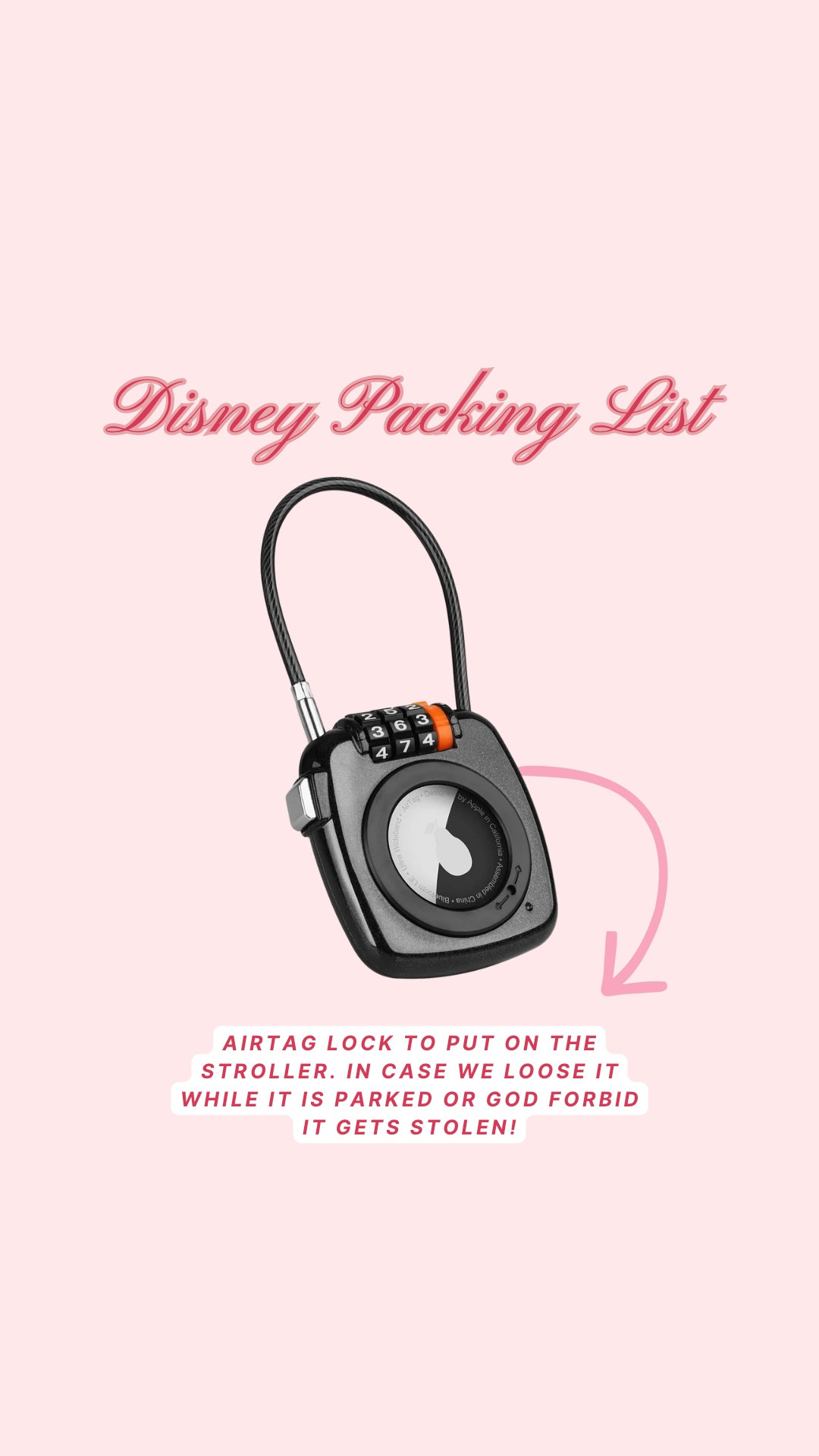 AirTag case for your stroller! Lock this onto your stroller or other valuables at Disney. In the event your stroller is stollen you can locate it! 

disney travel tips / disney with baby / disney mom tips / disney baby essentials / diaper bag essentials / baby travel must haves / flying with baby / travel stroller / disney packing list / mom travel hacks / family vacation tips / baby friendly travel / disney world with baby / disneyland with baby / mom life travel / baby schedule on vacation / mom essentials

#LTKmomlife #LTKTravel #LTKBaby