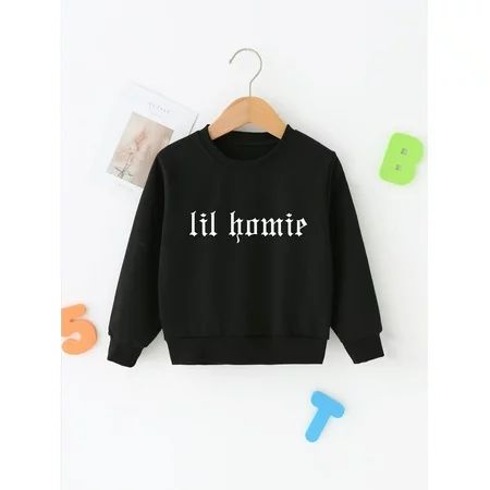 Black Toddler Boys Letter Graphic Sweatshirt Casual 100 S041E | Walmart (US)