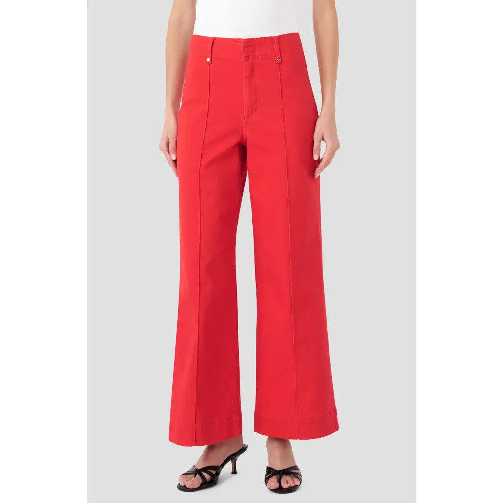 RM Rebecca Minkoff Pintuck High Waist Wide Leg Jeans in Tomato at Nordstrom Rack, Size 2 | Nordstrom Rack