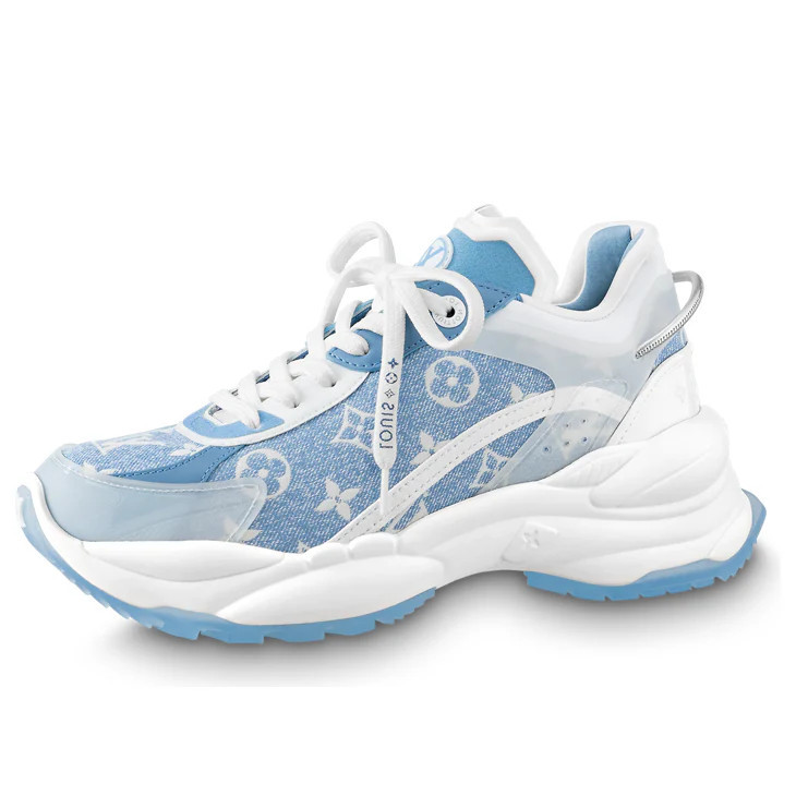 (WMNS) LOUIS VUITTON Run 55 Sneakers 'Blue Denim Monogram' | KICKS CREW