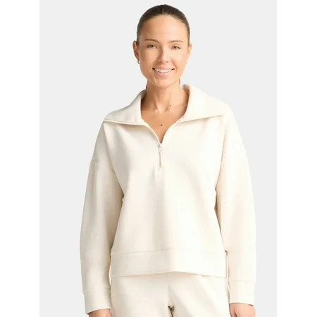 Avia Women's and Women's Plus ScubaKnit Quarter Zip Pullover, Sizes XS-4X | Walmart (US)