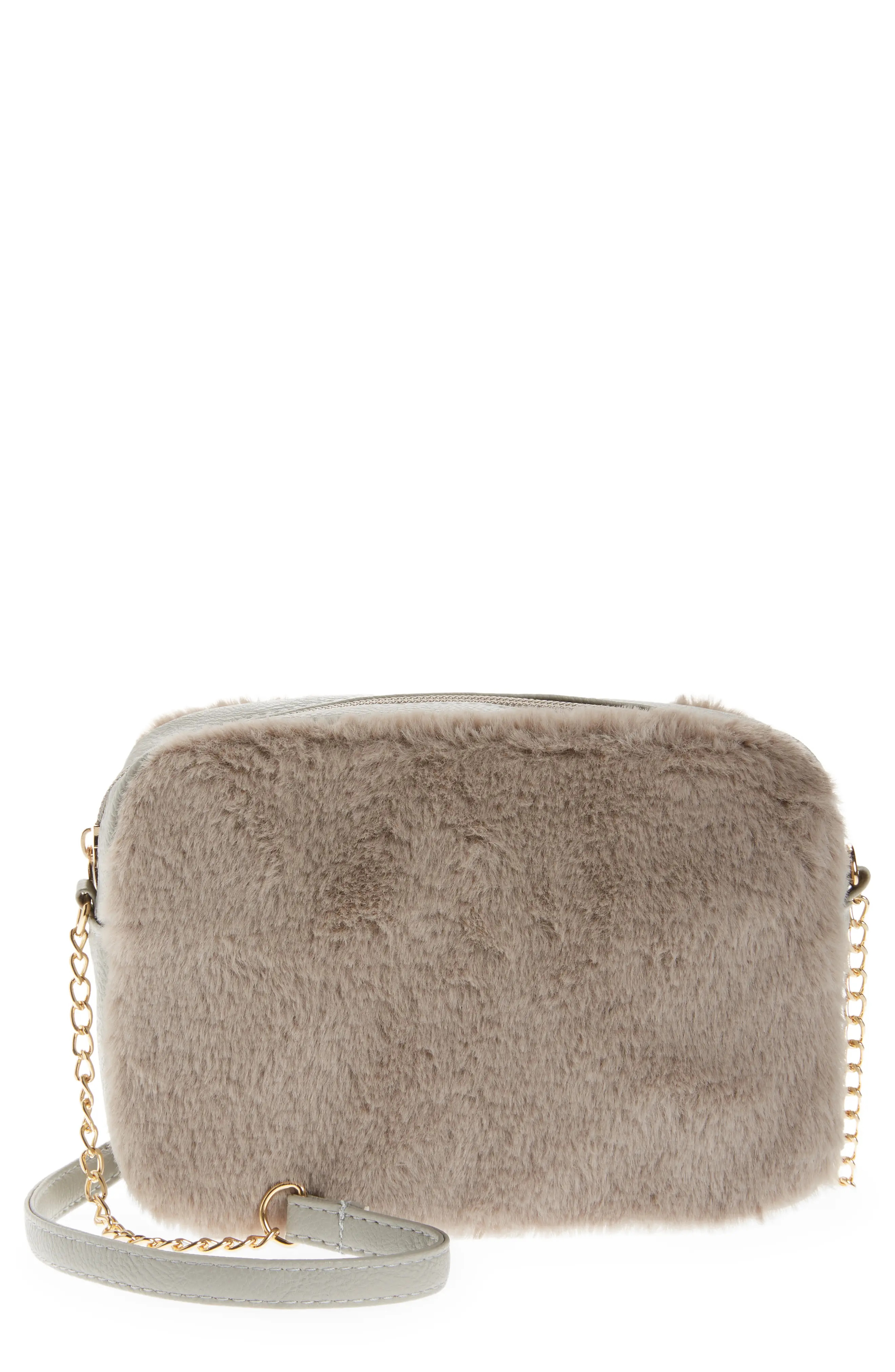 Capelli New York Kids' Faux Fur Crossbody Bag in Grey at Nordstrom | Nordstrom